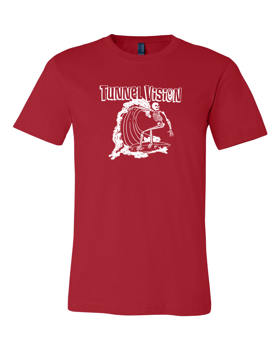 Skeleton Surfer Tee (Red) Tunnel Vision Store